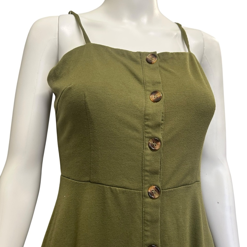 Berydress Olive Green Button Down Midi Dress Size S - Picture 3 of 7